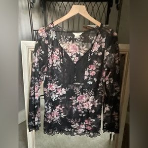 🌸⚫️Ralph Lauren Denim Supply Black Floral Lace Shirt